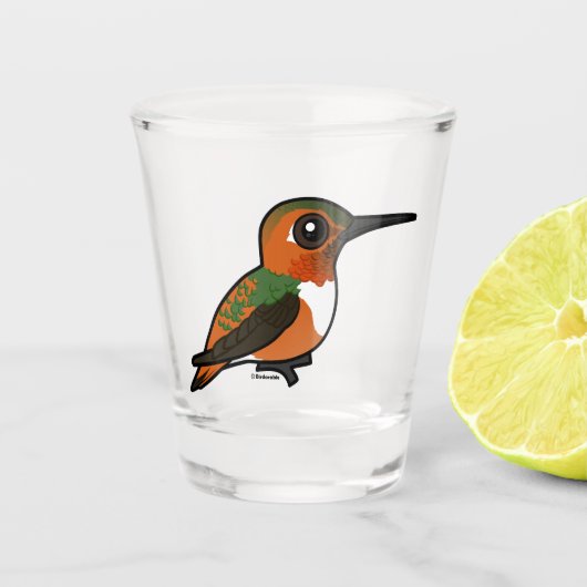 Vogelbare Allen's kolibrie Shot Glas (Voorkant)