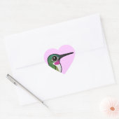 Vogelbare breedstaartkolibrie hart sticker (Envelop)