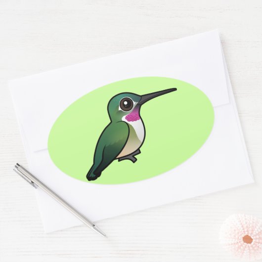 Vogelbare breedstaartkolibrie ovale sticker (Envelop)