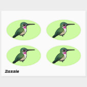 Vogelbare breedstaartkolibrie ovale sticker (Vel)