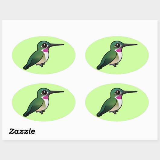 Vogelbare breedstaartkolibrie ovale sticker (Vel)