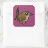 Vogelbare Euraziatische Wren Vierkante Sticker (Tas)