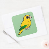 vogelbare gouden parkiet vierkante sticker (Envelop)