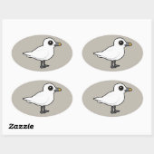 vogelbare ivoormeeuw ovale sticker (Vel)