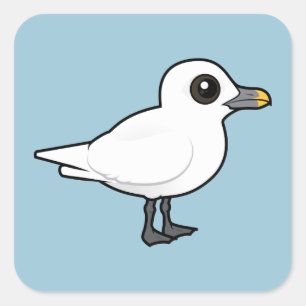 vogelbare ivoormeeuw vierkante sticker