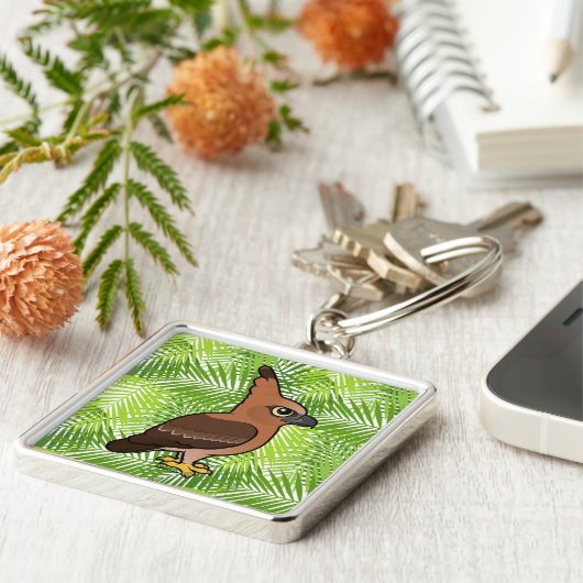 Vogelbare Javan Hawk-Eagle (jong) Sleutelhanger (Zijkant)