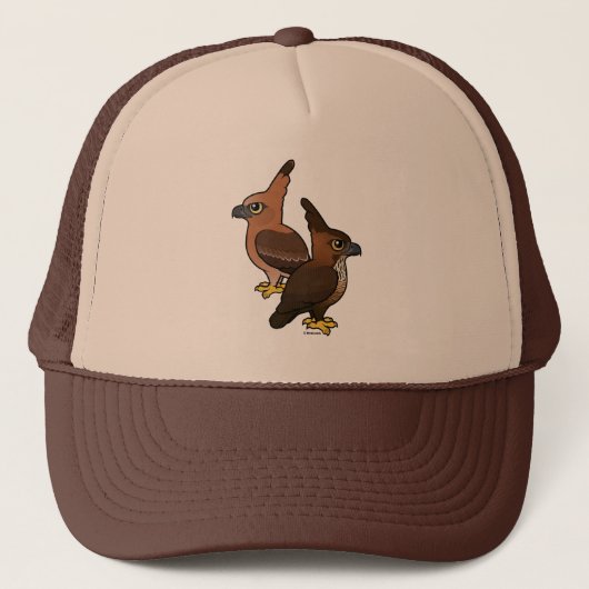 Vogelbare Javan Hawk-Eagles Trucker Pet (Voorkant)