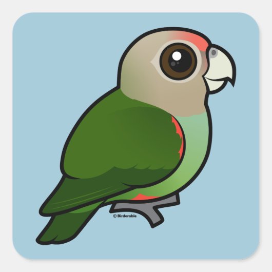 vogelbare kaapse papegaai vierkante sticker (Voorkant)