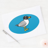 Vogelbare meeuw van Pallas Ovale Sticker (Envelop)