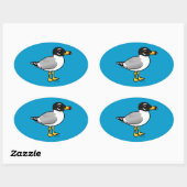 Vogelbare meeuw van Pallas Ovale Sticker (Vel)