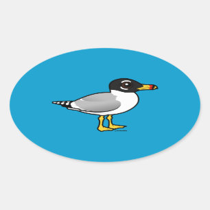Vogelbare meeuw van Pallas Ovale Sticker