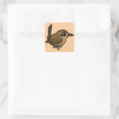 vogelbare Pacifische Wren Vierkante Sticker (Tas)