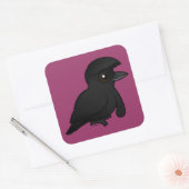 Vogelbare paraplu met lange watten vierkante sticker (Envelop)