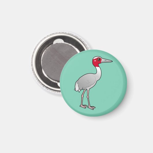 Vogelbare Sarus Crane Magneet (Voorkant / Achterkant)