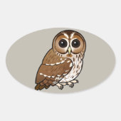 vogelbare tawnyuil ovale sticker (Voorkant)