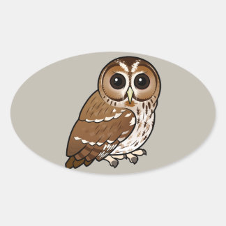 vogelbare tawnyuil ovale sticker