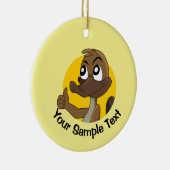 Vogelbekdier geeft duim omhoog   keramisch ornament (Rechts)