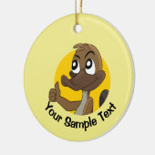 Vogelbekdier geeft duim omhoog   keramisch ornament (Links)