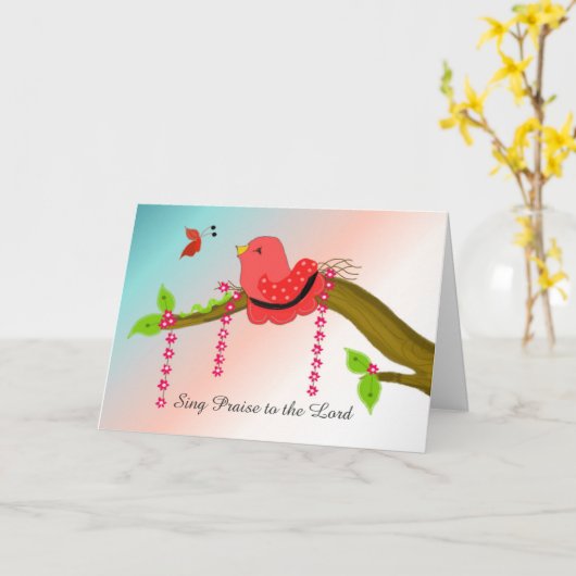 Vogelbemoediging Kaart (Gele Bloem)