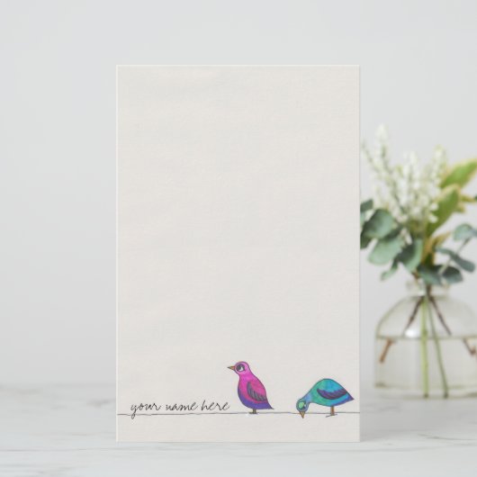 vogelbenodigdheden briefpapier (Staand voorkant)