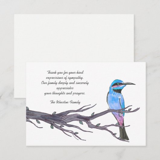 Vogelbezoek. - Bereavement Bedankt voor je notieca (Voorkant / Achterkant)