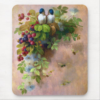 Vogelbijen en kunstbessen muismat