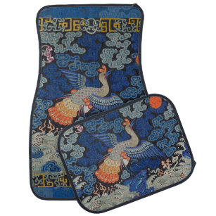 Vogelblauw Chinees borduurwerk  Automat