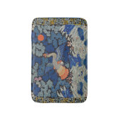 Vogelblauw Chinees borduurwerk  Badmat (Voorkant Verticaal)