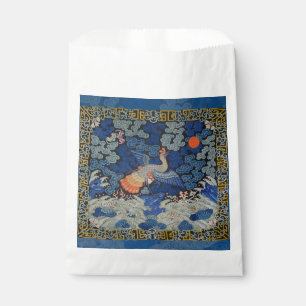 Vogelblauw Chinees borduurwerk  Bedankzakje