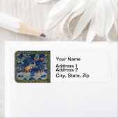 Vogelblauw Chinees borduurwerk  Etiket (Insitu)