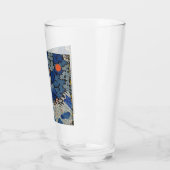 Vogelblauw Chinees borduurwerk  Glas (Links)