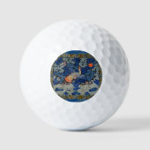 Vogelblauw Chinees borduurwerk  Golfballen (Voorkant)