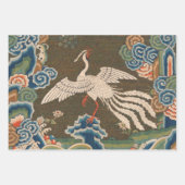 Vogelblauw Chinees borduurwerk  Inpakpapier Vel (Voorkant 2)