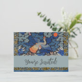 Vogelblauw Chinees borduurwerk Kaart (Staand voorkant)