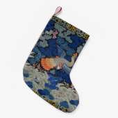 Vogelblauw Chinees borduurwerk  Kleine Kerstsok (Voorkant (Hangend))