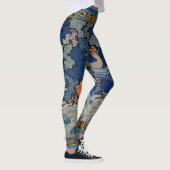 Vogelblauw Chinees borduurwerk  Leggings (Rechts)