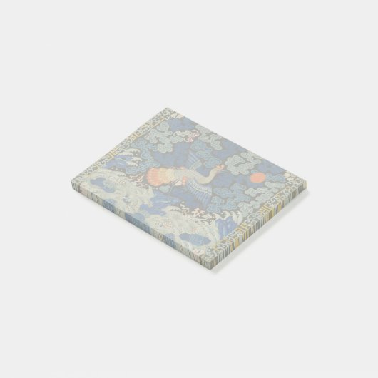 Vogelblauw Chinees borduurwerk  Post-it® Notes (Schuin)