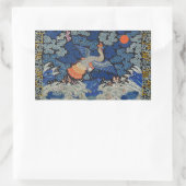 Vogelblauw Chinees borduurwerk  Rechthoekige Sticker (Tas)