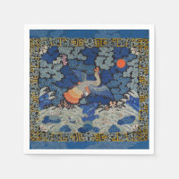 Vogelblauw Chinees borduurwerk