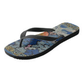 Vogelblauw Chinees borduurwerk  Teenslippers (Schuin)