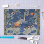 Vogelblauw Chinees borduurwerk  Tissuepapier (Craft)