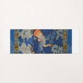 Vogelblauw Chinees borduurwerk  Yogamat (Achterkant (horizontaal))