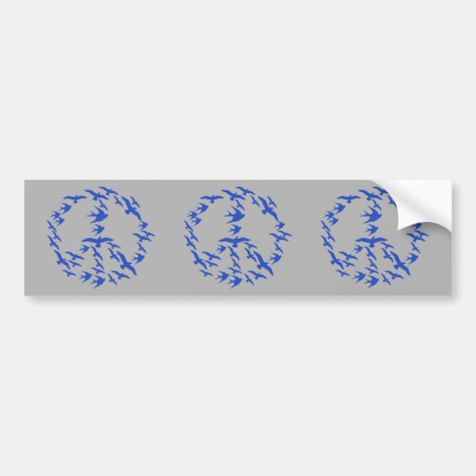 Vogelblauw op grijze Bumpersticker (Voorkant)