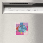 Vogelblauw op roze magneet (Insitu (Vaatwasser))