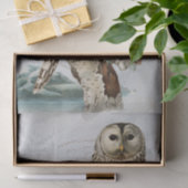 vogelblauwe ontkoppelingspagina Frans poststempel Tissuepapier (Geschenk)