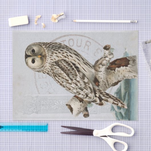 vogelblauwe ontkoppelingspagina Frans poststempel Tissuepapier (Craft)