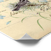 vogelblauwe ventilator Frans Briefkaart Art Print (Hoek)