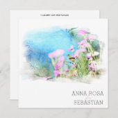 *~* Vogelbloem AR12 FOTO RSVP + QR Huwelijk Kaart (Voorkant / Achterkant)