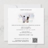 *~* Vogelbloem AR12 FOTO RSVP + QR Huwelijk Kaart (Achterkant)