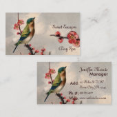  vogelbloem bloesem bloesem roze blauw visitekaartje (Voorkant / Achterkant)